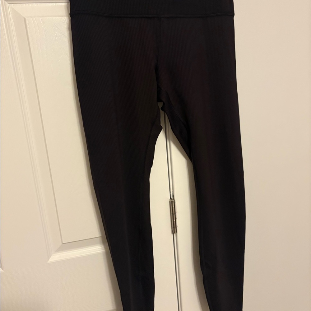 lululemon athletica Black Ribbed High-Waist Leggings